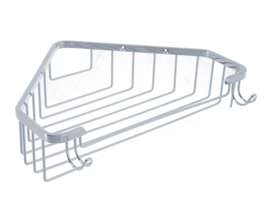 Угловая полочка-решетка с крючками FBS 23 cm хром RYN 005 – изображение 2