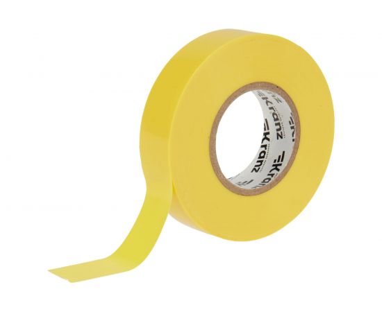 Профессиональная изолента ПВХ KRANZ 19 мм х 20 м, 0.18 мм, желтая KR-09-2802 – изображение 2