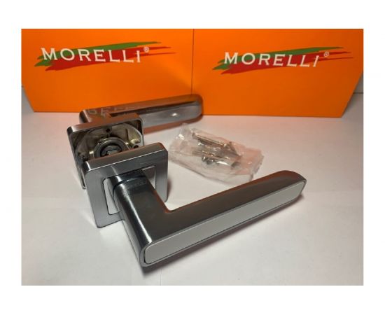Дверная ручка MORELLI ""Flex"", цвет-матовый хром/белый MH-44 SC/W-S55 9012224 – изображение 2