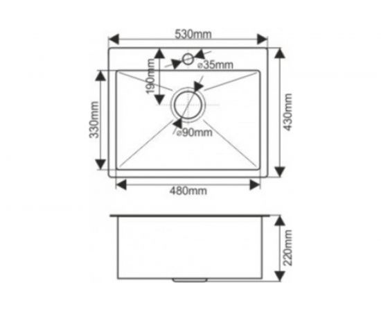 Мойка MELANA ProfLine 3.0/220, бронза, врезная, прямоугольная D5343HC бронза – изображение 3