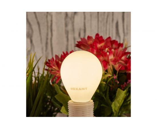 Филаментная лампа REXANT Шарик GL45 9.5 Вт 4000K E14 матовая колба 604-134 – изображение 3