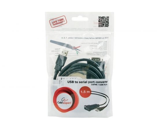 Конвертер USB-SERIAL AM/DB9M Cablexpert, 15 м, WinXP-Win8, черный пакет, UAS-DB9M-02 – изображение 3