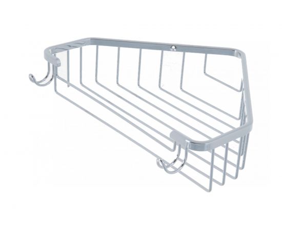 Угловая полочка-решетка с крючками FBS 23 cm хром RYN 005 – изображение 3