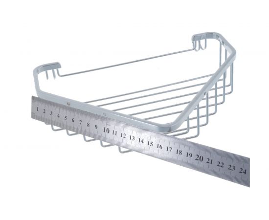 Угловая полочка-решетка с крючками FBS 23 cm хром RYN 005 – изображение 5