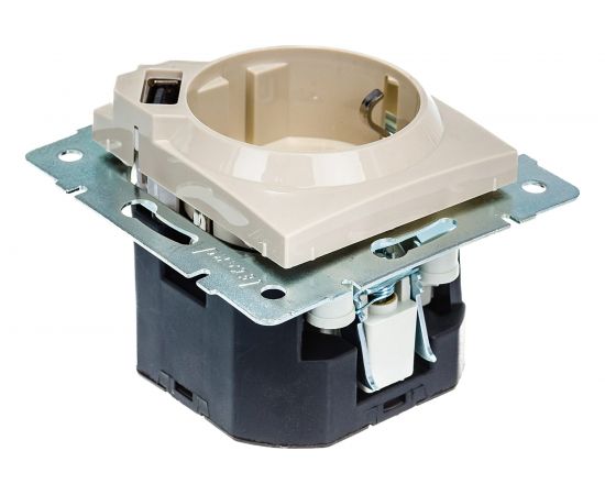 Розетка + USB-разъём Lezard KARINA с заземлением, кремовая 707-0388-181 – изображение 5