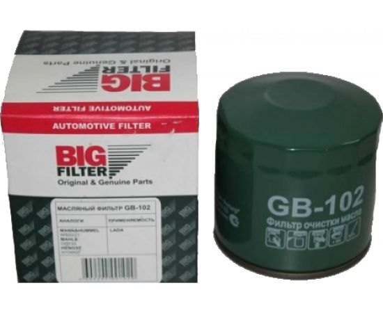 Фильтр масляный 2101-2104/2106-2107; ИЖ 2126 дв/1.7 л/2715 дв/1.5 л; Москвич BIG FILTER GB102 