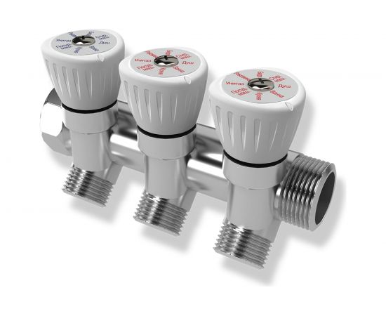 Коллектор с регулировочными вентилями Royal Thermo 3/4х1/2, 3 выхода НС-1042923 