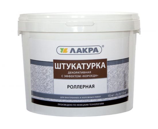 Декоративная роллерная штукатурка с эффектом короеда Лакра белая, 15 кг 90003042766 