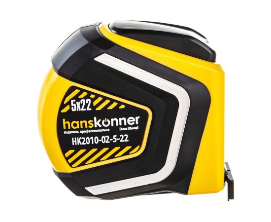 Рулетка 5x22 Hanskonner автостоп, противоударный обрезинный корпус, супермощный магнит HK2010-02-5-22 
