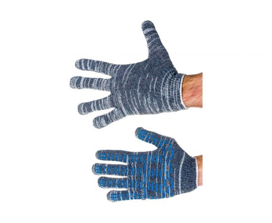 Перчатки с ПВХ РемоКолор Трек, 13 класс вязки, 6-ти нитка, меланж, 24-2-135 