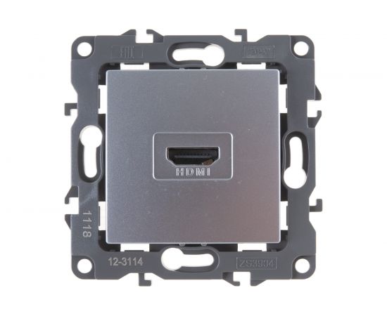 Розетка ЭРА 12-3114-03 HDMI, IP20, 12, алюминий Б0027483 