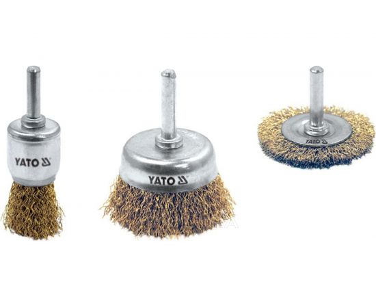 Набор круглых металлических щёток 3 шт YATO YT-4755 