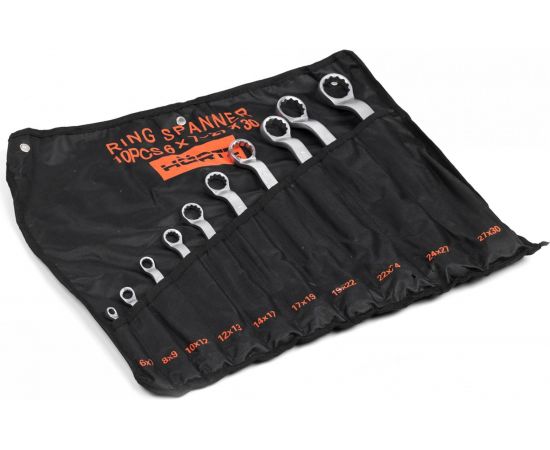 Набор накидных двусторонних ключей HORTZ 10 штук, 6-30, сат.фин.HOR 102201 – изображение 2