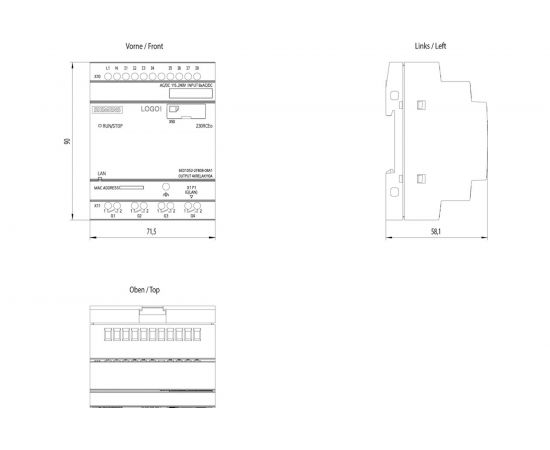 Микроконтроллер Siemens LOGO! 230RCEO, 115В-230В, 8DI 4DO, БЕЗ дисплея 6ED10522FB080BA1 – изображение 2