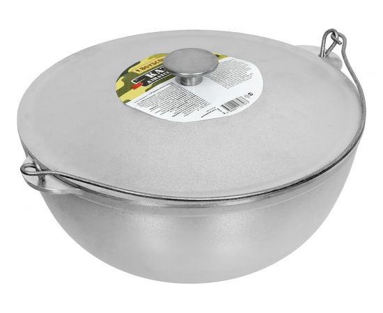 Литой алюминиевый казан с крышкой BOYSCOUT 8 л, азиатская чаша 61366 – изображение 2