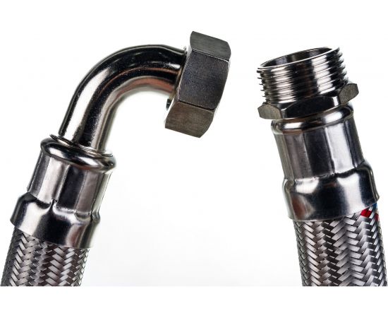 Подводка для воды TР-сантехника Гигант, нержавеющая сталь, 60 см, в/н 1, угловая 26407 – изображение 2