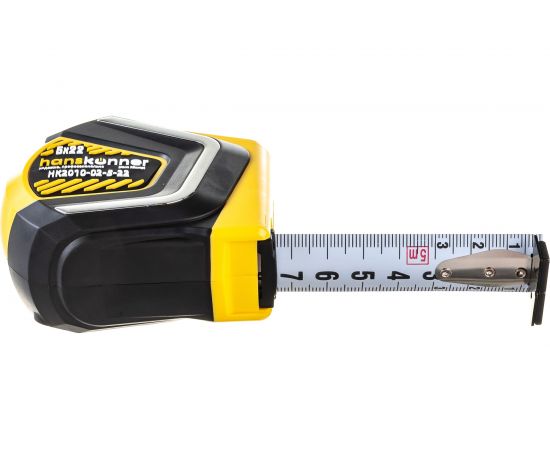 Рулетка 5x22 Hanskonner автостоп, противоударный обрезинный корпус, супермощный магнит HK2010-02-5-22 – изображение 5