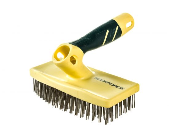 Щетка по металлу ROCKFORCE универсальная, ручная/под черенок-вертикальный 45/горизонтальный RF-3401214235 – изображение 5