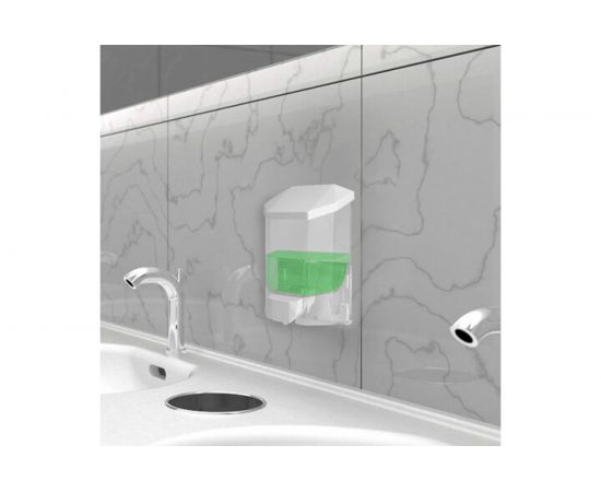 Диспенсер для жидкого мыла ЛАЙМА ORIGINAL наливной, 0.5 л, прозрачный 605772 – изображение 6