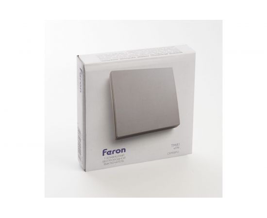 Одноклавишный беспроводной выключатель-кнопка FERON TM81 230V, 500W, серебро 41719 – изображение 6