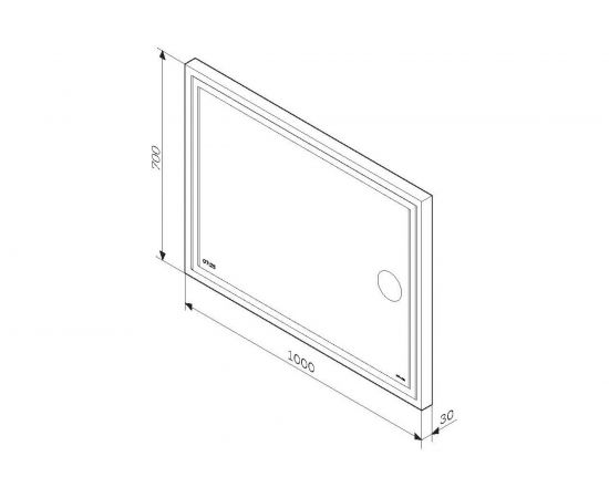 Универсальное зеркало AM.PM с контурной Led-подсветкой, часами и косметическим M91AMOX1003WG – изображение 6