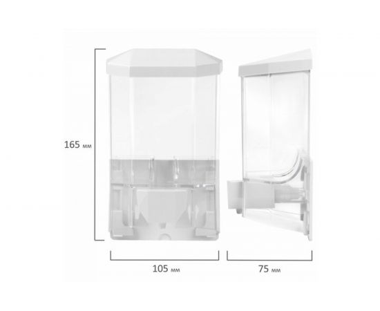 Диспенсер для жидкого мыла ЛАЙМА ORIGINAL наливной, 0.5 л, прозрачный 605772 – изображение 7