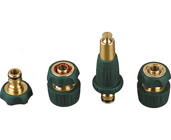 Поливочный набор Raco PROFI-PLUS латунь с покрытием TPR, 4 предмета 4244-55147B 