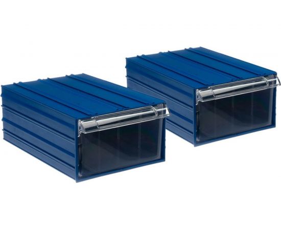 Пластиковый короб СТЕЛЛА-ТЕХНИК 212x328x126 мм, комплект 2 штуки С-501-А-2К синий-прозрачный 