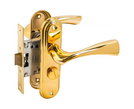 Защелка БУЛАТ ЗЩ1-Д03.05 (Л) НОМОС (золото; левая; с фиксацией) 13959 