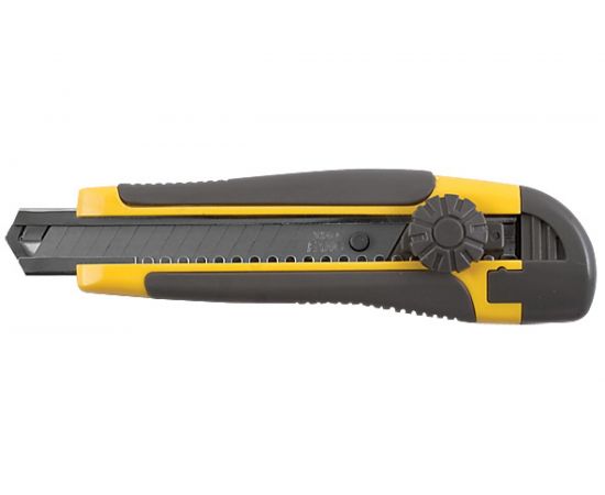 Технический нож FIT IT 18 мм усиленный, вращающийся прижим, лезвие 15 сегментов 10255 