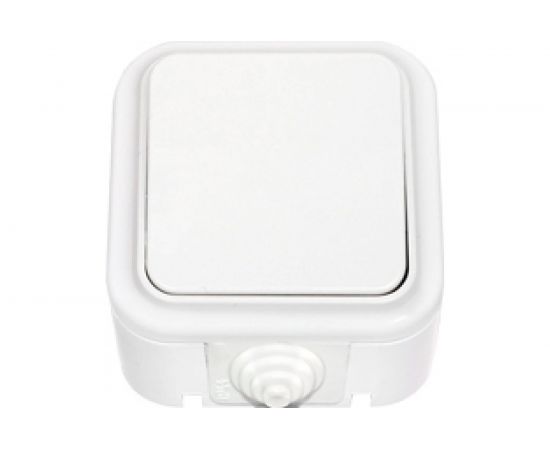 Выключатель Bylectrica 1-клавишная, открытая установка, 4А IP44, серия Прочие изделия, белый, А14-100 