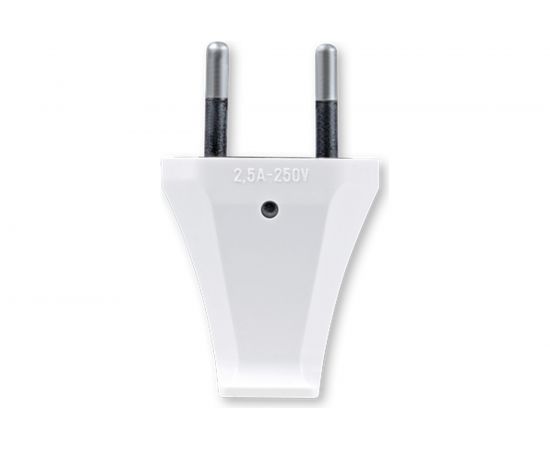 Вилка Aling-conel без заземляющего контакта EURO 2,5A 250В, белый 302.0 137014 