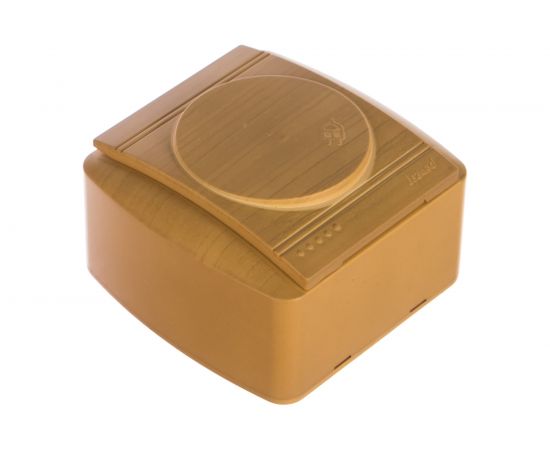 Розетка с крышкой Lezard DEMET с заземлением, ясень 711-4700-123 