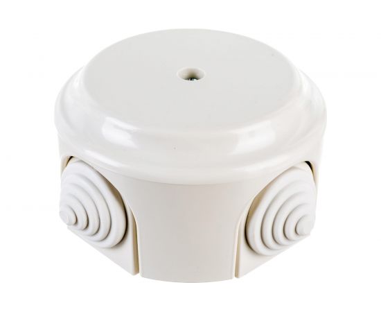 Монтажная коробка Bylectrica КМ-449 открытой установки, с сальниками, диаметр 94 мм, серия РЕТРО, бежевый, КМ-449 