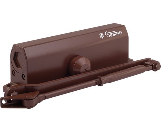 Дверной доводчик НОРА-М 740DA с задержкой закрывания (морозостойкий; от 60 до 110 кг; коричневый) 18412 