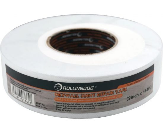Армирующая лента для ремонта швов гипсокартона Rollingdog 48 мм x 50 м, нетканый материал 81173 