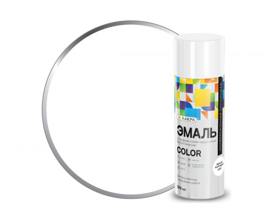 Аэрозольная эмаль ЛАКРА Color универсальная, белый, матовый 1007 Лк-00012471 