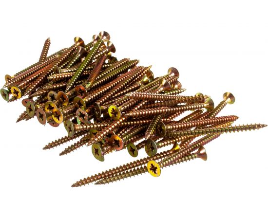 Шуруп Качественный КРЕПЕЖ желтый цинк 5.0x70, 85 шт. 0300509 КЧ – изображение 2
