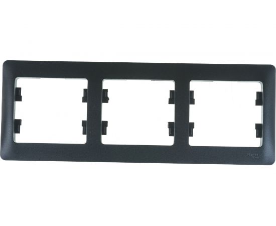 3-постовая горизонтальная рамка Schneider Electric GLOSSA АНТРАЦИТ GSL000703 – изображение 2