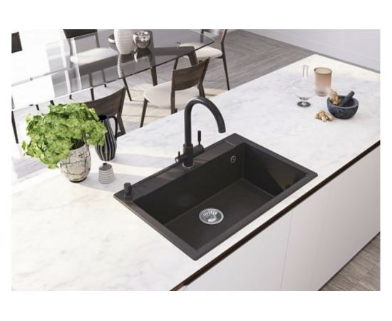 Кухонная мойка Polygran ARGO-760 (№16 Черный) 575882 – изображение 2