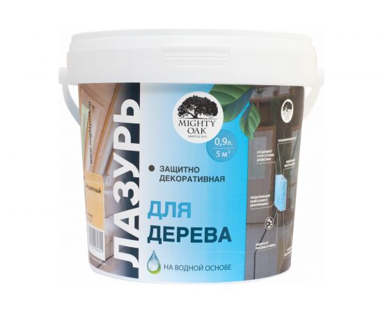 Лазурь для дерева MIGHTY OAK (бесцветный; 0.9 л) MO 174 – изображение 2