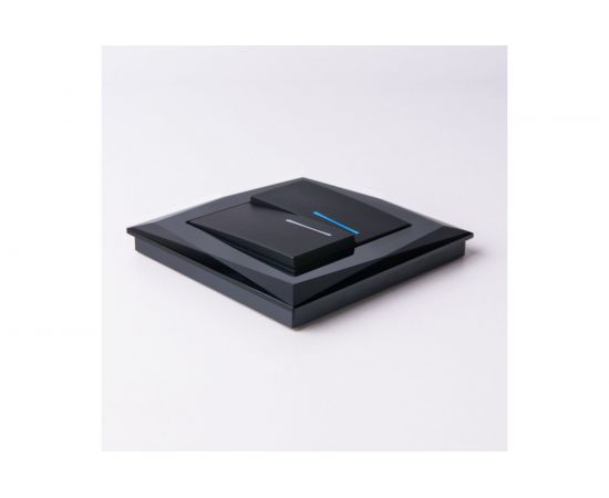 Выключатель WERKEL двухклавишный с подсветкой черный матовый W1120108 a051619 – изображение 2