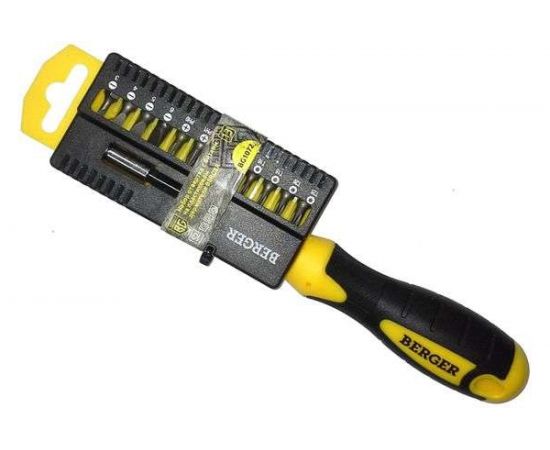 Набор: отвертка с битами на пластиковом держателе, 13шт Berger BG BG1072 – изображение 2
