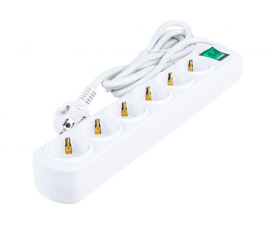 Удлинитель Lezard LETITIA с заземлением 6 входа 3 метра с выключателем 721-0603-602 – изображение 2