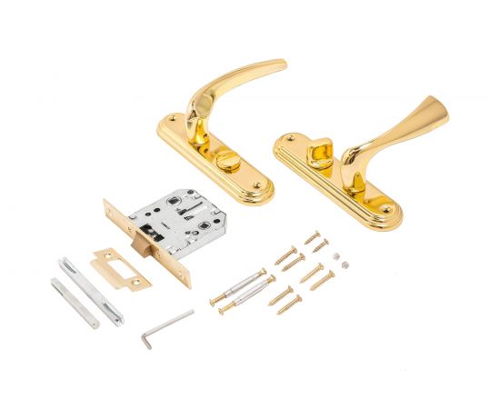 Защелка БУЛАТ ЗЩ1-Д03.05 (Л) НОМОС (золото; левая; с фиксацией) 13959 – изображение 2