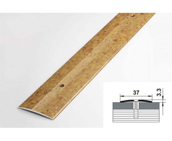 Порог прямой алюминиевый (37 мм; 0.9 м; декоративный; пробка) Лука 00000001467 – изображение 2