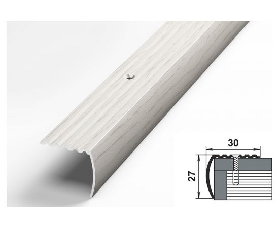 Порог угловой алюминиевый декоративный (30х27 мм, 1,8 м, Дуб арктик) ЛУКА УТ000002646 – изображение 2