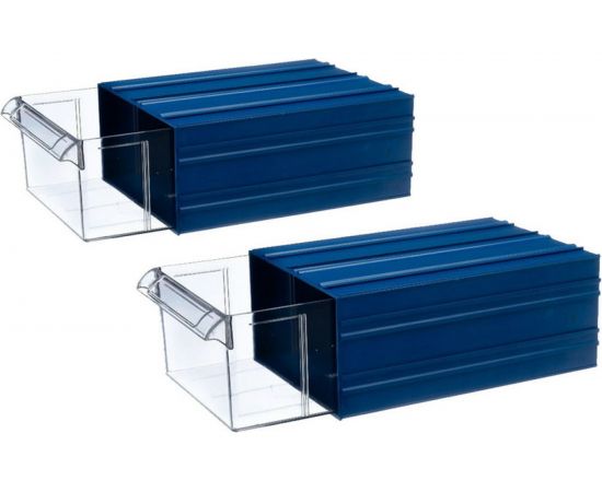 Пластиковый короб СТЕЛЛА-ТЕХНИК 212x328x126 мм, комплект 2 штуки С-501-А-2К синий-прозрачный – изображение 2