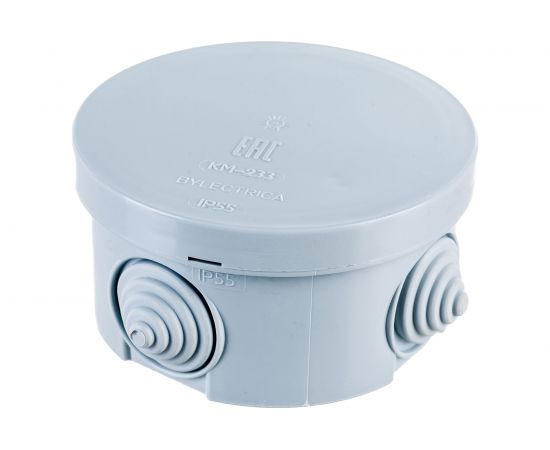 Монтажная коробка Bylectrica при открытой разводке IP55 диаметр 85, высота 50,35 мм, КМ-233 – изображение 3
