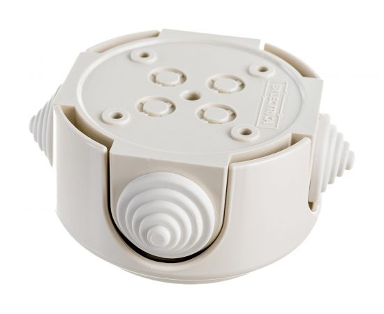 Монтажная коробка Bylectrica КМ-449 открытой установки, с сальниками, диаметр 94 мм, серия РЕТРО, бежевый, КМ-449 – изображение 3